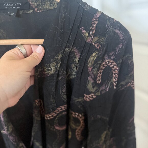 AllSaints Delana Tempest Wrap Maxi Dress Size 8 - Picture 8 of 15